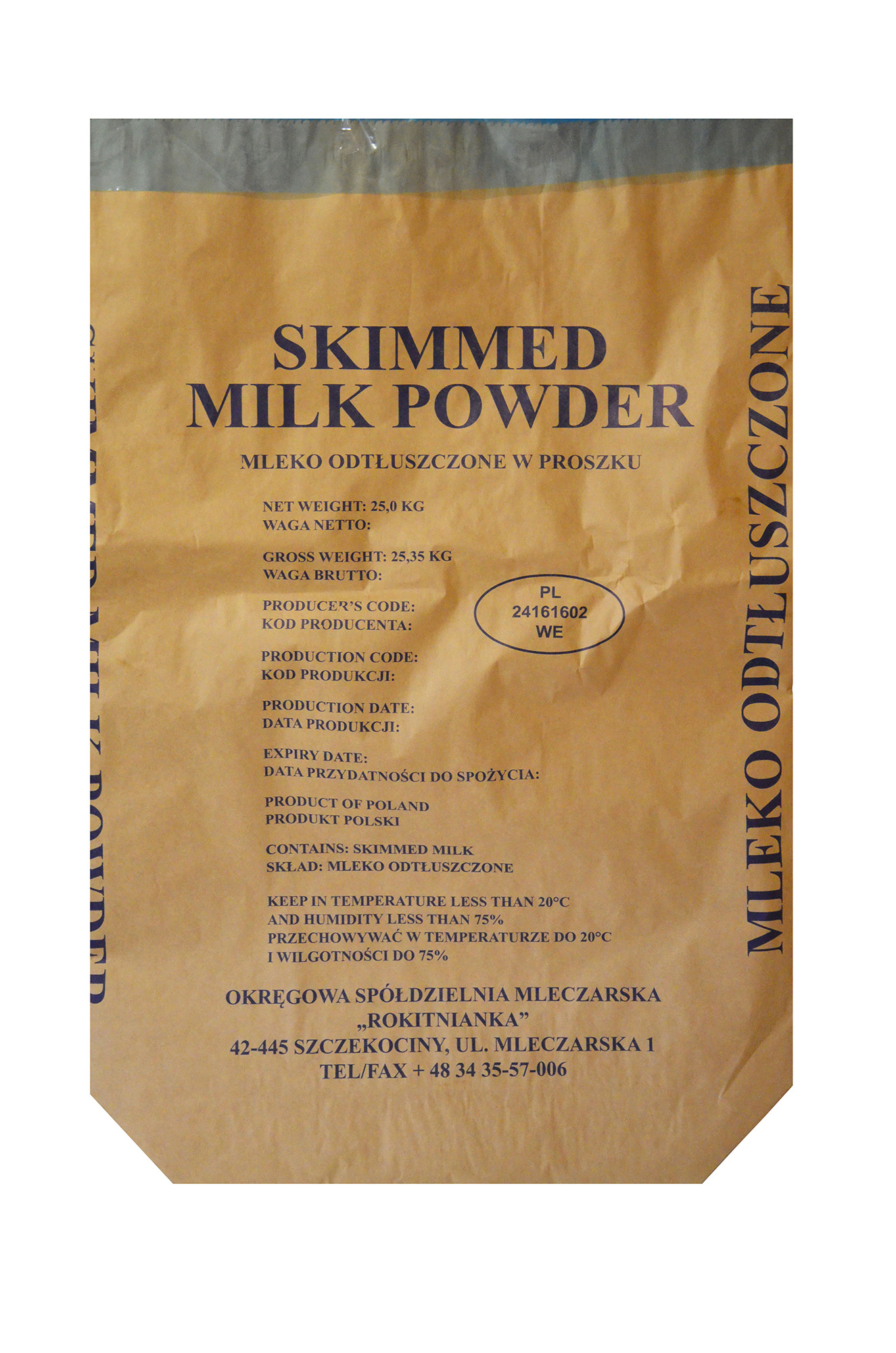 Mleko odtłuszczone w proszku 25kg